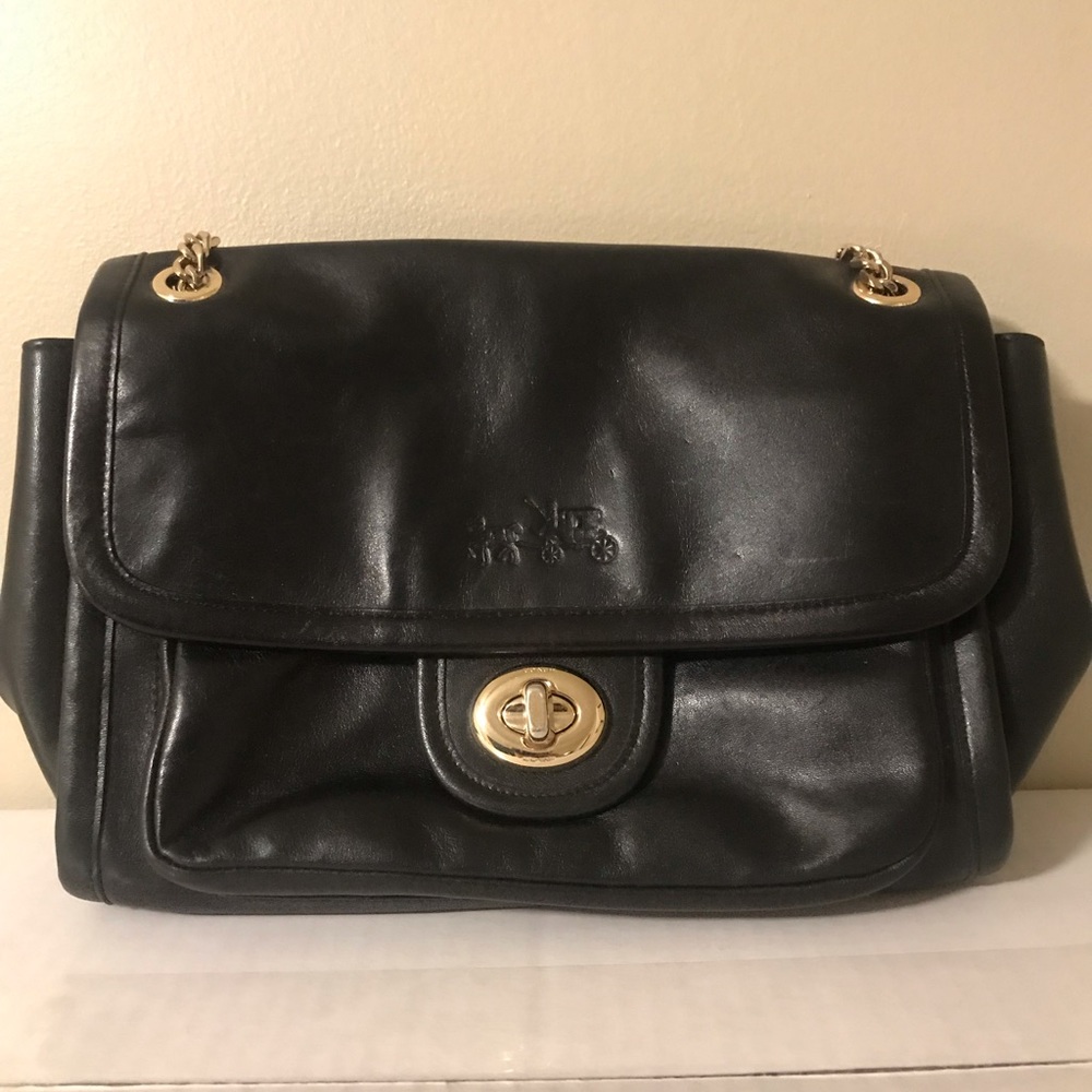 Coach black leather purse